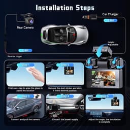 SnelShoppen - 4-kanaals auto dashcam 360° 2K + 1080p voor en achter, WiFi, app, 3-inch scherm, loopopname, nachtzicht, G-sensor, parkeermodus, inclusi — thumbnail 4