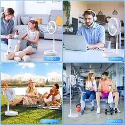 Draagbare Tafelventilator met Batterij – Oplaadbare Ventilator USB-C 8000 mAh – In Hoogte Verstelbaar – Met Afstandsbediening – Stil en Opvouwbaar voor Thuis, Kantoor en Reizen — thumbnail 3