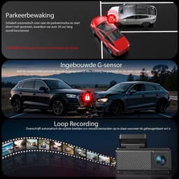 JCP® Draadloze Dashcam - Draadloos CarPlay-Scherm - Dashcam met CarPlay - Zwart - 4cm x 9cm x 6cm — thumbnail 4