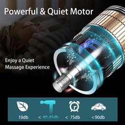 Massagepistool voor diep weefsel, rug- en nekmassageapparaat voor verlichting van pijn in het diepe weefsel, elektrisch spiermassagepistool voor de rug, handmassageapparaat, zwart — thumbnail 2