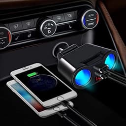 Thijox - Sigarettenaansteker verdeler met 2 meervoudige stopcontacten, 2 USB poorten, voltmeter, 12V/24V auto-oplader voor mobiel, tablet, GPS, dashca — thumbnail 5
