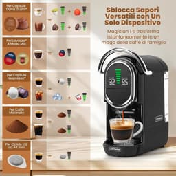 Koffiecupmachine - Koffiezetapparaat - Thuisgebruik - 5-in-1 veelzijdig - 06L reservoir - Zwart — thumbnail 2