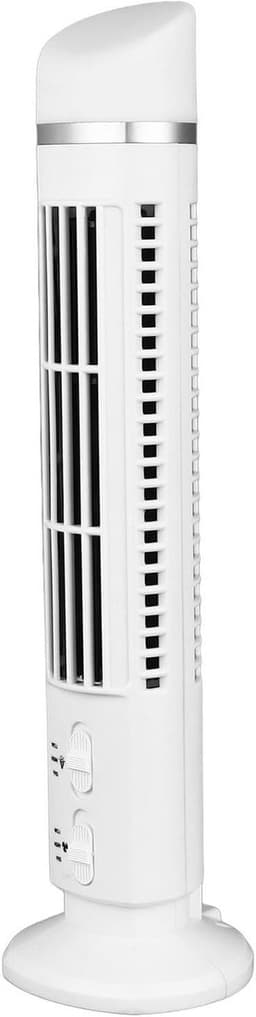 Bladloze Torenventilator - Draagbare Ventilator - Bureau Verkoeling - Geïntegreerde Verlichting - 10x11x39 cm - Wit — thumbnail 1