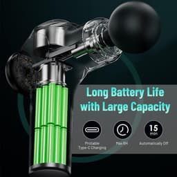 Massage Gun - Spier Stimulator - Spierherstel Bevorderen - 99 Snelheden 9 Koppen - 800 g - Zwart — thumbnail 5