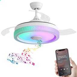 Merdoo plafondventilator met LED verlichting - Ø 107 cm - wit - afstandsbediening - DC motor - 6 snelheden — thumbnail 3