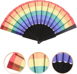 Opvouwbare Handventilator - Regenboog Ventilator - Foto Accessoire - Compact Opvouwbaar - 41 x 23 cm - Regenboog — thumbnail 4