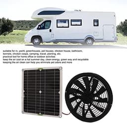 Zonnepaneel Ventilator - Afzuigventilator Kit - Ventilatie Buitenruimte - Waterdicht Ontwerp - 15 W 12 V - Zwart — thumbnail 4