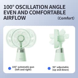 Mini Ventilator Oplaadbaar – Fluisterstil – USB Ventilator voor Bureau, Kantoor en Reizen – 5 Snelheden — thumbnail 3