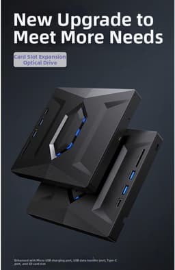 Externe schijf - Optische drive - Data opslag - 7-in-1 hub - 155 mm - Zwart — thumbnail 5