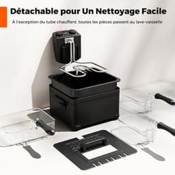 Elektrische Friteuse - Vet Frituurpan Dubbel - Thuis Frituren - Dubbele Mand - 5 Liter - Zwart — thumbnail 2