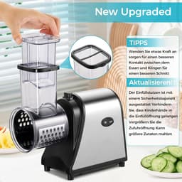 Elektrische Groentesnijder - Groente Snijmachine - Snel Groenten Snijden - 5-in-1 Multifunctioneel - 250 W - Zwart — thumbnail 2