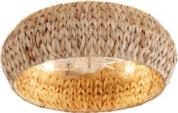 COVREO Plafondlamp met ventilator 50 x 50 x 20 cm koperkleur rattan - app en afstandsbediening - 6 standen — thumbnail 2