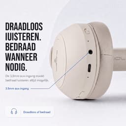 Volkano Aura Series Active Noise Cancelling Bluetooth Headphones creme — thumbnail 5