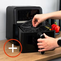 Heteluchtfriteuse - Airfryer Zonder Olie - Gezond Frituren - Kijkvenster met Verlichting - 5 Liter - Zwart — thumbnail 3