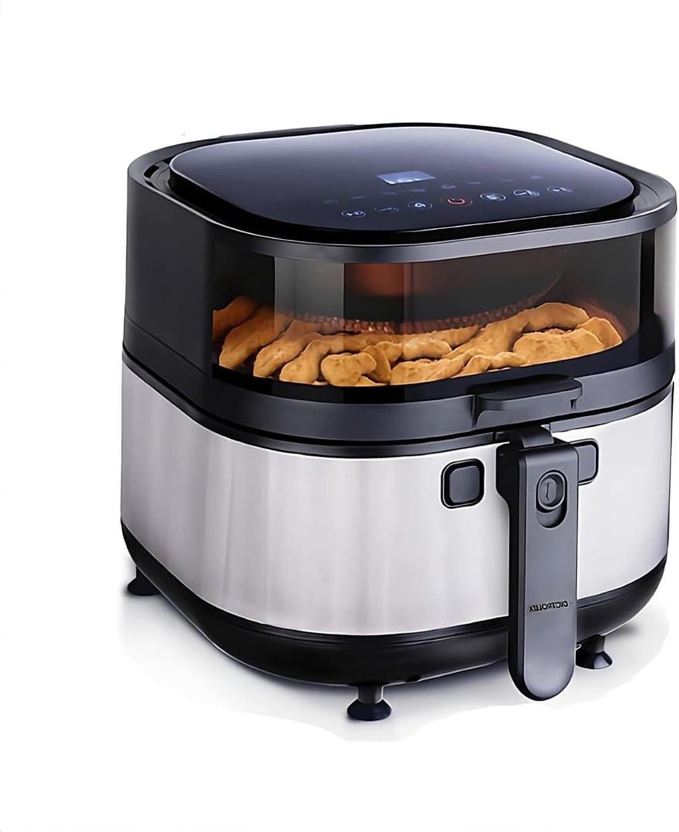 Heteluchtfriteuse - Airfryer Oven - Gezond Koken - Automatische Roerschep - 7.2 Liter - Zwart — afbeelding 1