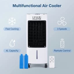 House Of Atelier - Luchtkoeler - Air Cooler - Ventilator - Luchtbevochtiger - Afstandbediening - 2 Koelelementen - Watertank 4L - 28x28x58cm — thumbnail 4