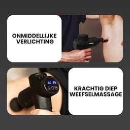 SnelShoppen - 6 in 1 Massagepistool - Professioneel Massageapparaat - 30 Massagesnelheden - Inclusief Opbergtas - Zwart - Volledige Lichaamsmassage — thumbnail 3
