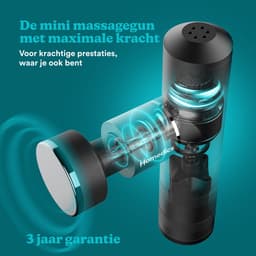 HoMedics Myti Draadloze Massage Gun - Lichtgewicht Design - 5 Opzetstukken - 4 Intensiteitsinstellingen - 3 uur Batterijduur - Massageapparaat - Verwarmde Opzetstuk - Opbergtas - HHP65 - Zwart — thumbnail 2