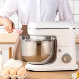 Staande Mixer - Keukenmachine - Bakken Thuis - 6 Snelheden - 3L Kom - Zilver — thumbnail 3