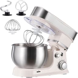 Staande Mixer - Keukenmachine - Bakken Thuis - 6 Snelheden - 3L Kom - Zilver — thumbnail 1