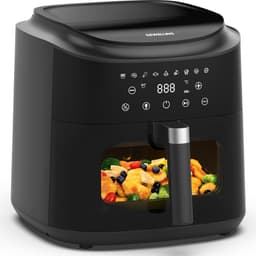 Heteluchtfriteuse XXL - Airfryer Groot - Snel Koken - Groot Kijkvenster - 9 Liter Capaciteit - Zwart — thumbnail 1