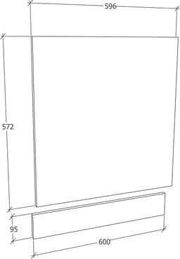VCM Voorpaneel keukenmeubel vaatwasser vaatwasser afwasmachine front kitchenette keuken Esilo 60, wit — thumbnail 4