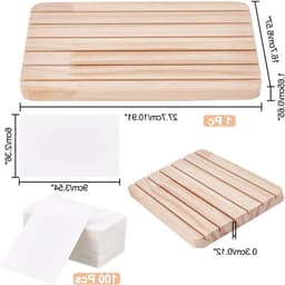 Houten Displaystandaard voor Sieraden met 6 Slots, Oorbellen en Ringen Houder, Inclusief 100 Stuks Displaykaarten voor Thuis en Winkel, 10.9 x 6.6 Inch — thumbnail 5