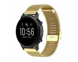 By Qubix - Geschikt voor Garmin bandje - Geschikt voor Garmin Vivoactive 6 / Vivoactive 5 / Vivoactive 3 - Milanese bandje met klemsluiting - Goud - Smartwatch bandje 20mm