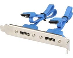 Slotplaat - eSATA aansluiting - Interne opslag - Externe poorten - 03 meter - Blauw