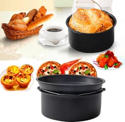 Cosensi - Air Fryer Accessoires - Ronde Taartvorm - 8 Inch - Pizzapan - Ideaal voor Frittata en Lasagne - Geschikt voor alle elektrische friteuses — thumbnail 2