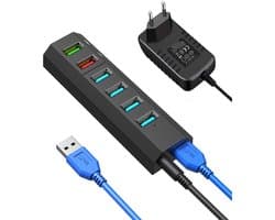 USB Hub - USB-uitbreiding Poorten - Computer Uitbreiden - 8-in-1 Functies - 12 x 3.4 x 1.8 cm - Grijs