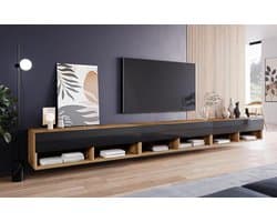 Tv-meubel - Lowboard Kast - Tv Kijken - Inclusief Ledverlichting - 300 cm breed - Zwart