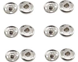 6 Sets Drukknoppen, 15mm Metaal Drukknoppen voor DIY Projecten, Ambachten en Reparaties