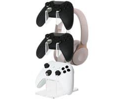Store_9 - Catime gamecontroller standaard - Hoofdtelefoonhanger - Drielaags organizer - Helder acryl - Universele headset-organizer - Geschikt voor...