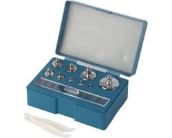 17-delige verstelbare gewichten set, 211.1 g precisie gewichten voor kalibratie, inclusief pincet en opbergdoos voor laboratoriumschaal en educatie