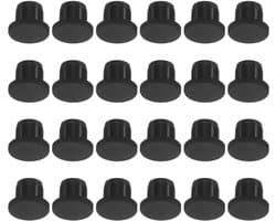 Siliconen Rubber Stopper 10mm Diameter - Zachte Flexibele Plug voor 9-10mm Gaten - 24 Stuks Zwart