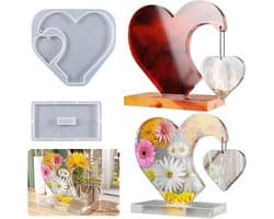 Hartvormige Fotolijst Mould - 3D Epoxy Resin Gietvorm voor DIY Decoratie, Creatieve Hartvormige Lijst voor Thuisgebruik en Kantoorinrichting