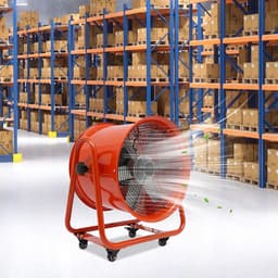 Trommelventilator Vloerventilator - Industriële Ventilator Windmachine - Grote Ruimtes Ventileren - 90 Graden Verstelbare Helling - 15.000 CFM - Oranje — thumbnail 2