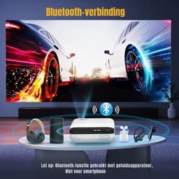 AHD® Draagbare beamer - Beamer - Projector - Mini Beamer - Zwart/Wit - 24cm x 21cm x 10cm — thumbnail 2