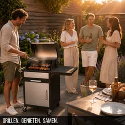 Landmann GrillChef Houtskoolbarbecue - 96 cm - Gietijzeren Rooster - Met Deksel — thumbnail 3