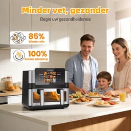 Sinaopus XXL Airfryer 9L 905A – Met Dubbele Mand – 12 Kookprogramma’s – Onafhankelijke Snelle Opwarming – Geschikt voor Gezinnen – Kijkvenster – Eenvoudig te Reinigen – Capaciteit voor 4 tot 5 Personen — thumbnail 2
