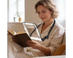 Handsfree Vergrootglas - Leesloep met Licht - Comfortabel Lezen - 3 Kleuren Dimbaar - 20.3 x 17.3 cm - Zwart