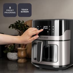 Airfryer Zonder Olie - Hetelucht Frituurpan - Gezond Bakken - Groot Volume 6.5L - 28x26x35cm - Zwart — thumbnail 6