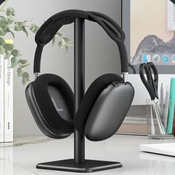 Hoofdtelefoonstandaard - Headset Houder - Bureau Organisatie - Boogvormige Pasvorm - 10x10x24.5 cm - Zwart — thumbnail 2