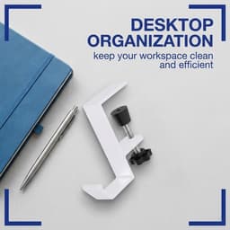 Hoofdtelefoon Houder - Bureaustandaard Organizer - Bureau Opbergen - Verstelbaar & Antislip - Enkellaags Ontwerp - Zilverkleurig — thumbnail 5