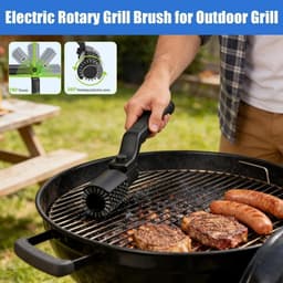 Electric Rotary Grill Brush for BBQ,3-Speed Power Steel BBQ Grill Brush,Up to 90 min Runtime Cleaning — thumbnail 3