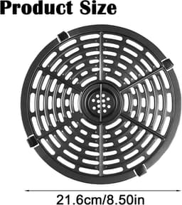 Vervangende antiaanbakbakplaat - rooster voor airfryer - vervangend deuraccessoire voor airfryer - airfryeraccessoire - voor bakken en grillen (22 cm). — thumbnail 4