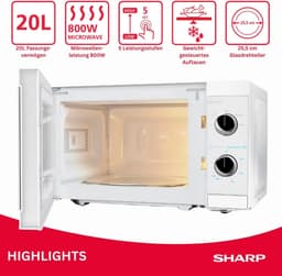 Magnetron - Oven Hittebron - Snel Eten Verwarmen - Mechanische Bediening - 20 Liter - Kristal — thumbnail 5