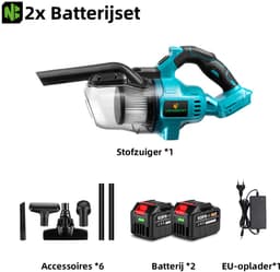 NewBeny Accu Steelstofzuiger - Stofzuiger Draadloos - met 2x Accu’s - 0.7L Stofbak - Voor Huisdieren/Vloeren/Carpets/Auto — thumbnail 3