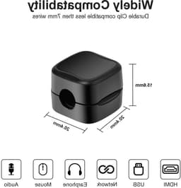 Magnetische kabelclips voor kabelbeheer, sterke adhesieve desktop kabelhouders, 12 stuks voor thuis en kantoor, ideaal voor het verbergen van oplaadkabels — thumbnail 5
